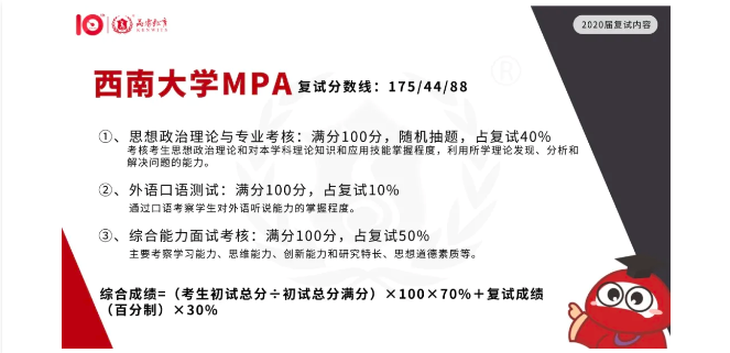 【MPA复试】重庆院校20届复试内容一览